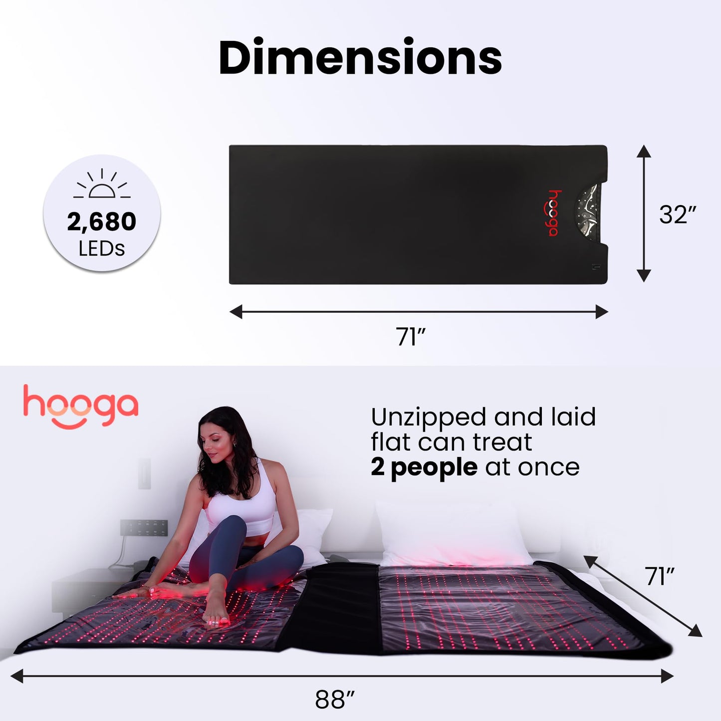 Red Light Therapy Blanket for Body, 2680 LEDs Red Near Infrared 660nm 850nm Full Body Pod, Wrap to Improve Sleep, Skin Health, Pain, Anti-Aging, Energy, Recovery, Performance. Full Body Coverage.