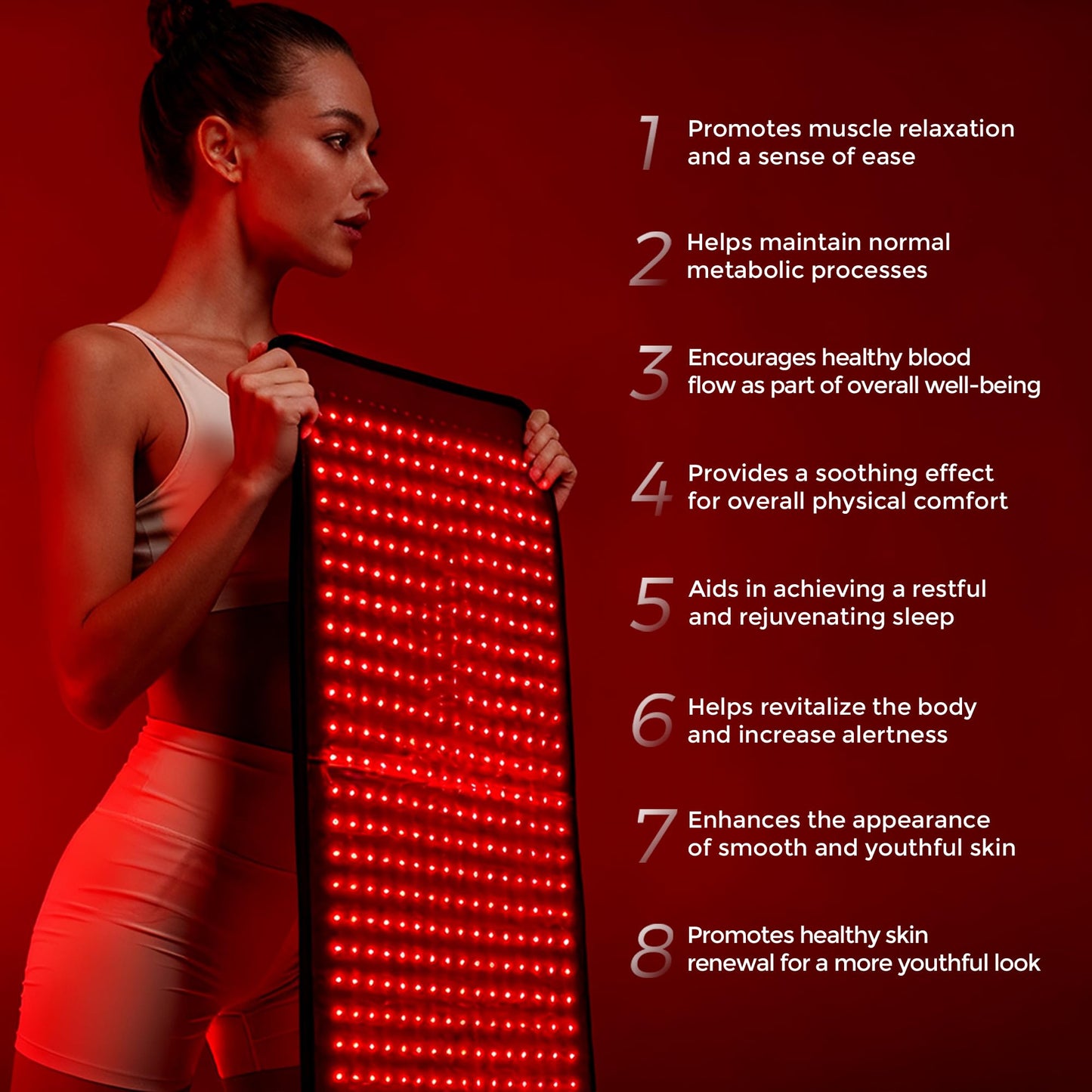 Infrared Red Light Therapy Full Body Mat - 2052 pcs Professional SMD LED Chips - 660nm&850nm Wavelengths, Pain Relief, Enhances Recovery, Whole Body Care, Sleep Improvement & Energy Boost