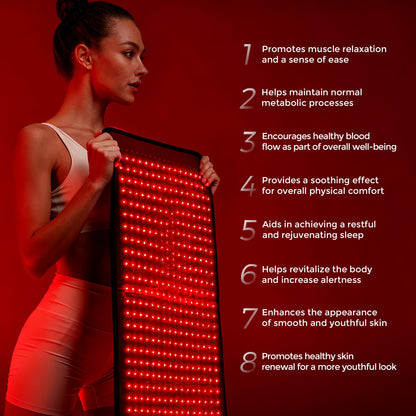 Infrared Red Light Therapy Full Body Mat - 2052 pcs Professional SMD LED Chips - 660nm&850nm Wavelengths, Pain Relief, Enhances Recovery, Whole Body Care, Sleep Improvement & Energy Boost