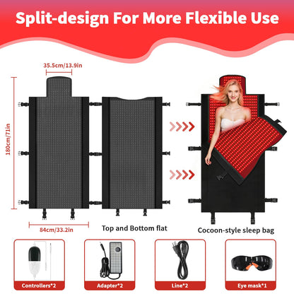 CIGAA 2025 Upgraded Red Light Therapy Full Body for Home - Used to Relieve Face and Body Pain for Personal Health Care 71"x33" Dual Wavelength Infrared Red Light Blanket (660nm&850nm)