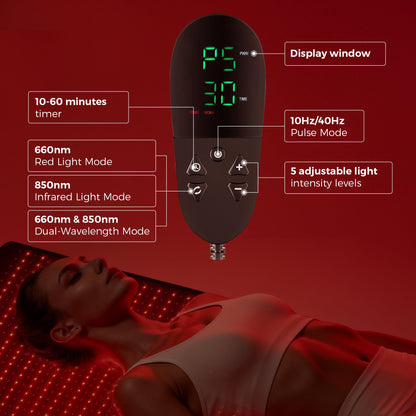 Infrared Red Light Therapy Full Body Mat - 2052 pcs Professional SMD LED Chips - 660nm&850nm Wavelengths, Pain Relief, Enhances Recovery, Whole Body Care, Sleep Improvement & Energy Boost