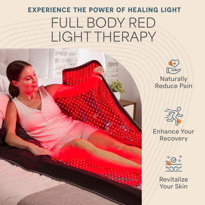 LifePro Red Light Therapy Blanket for Full Body Coverage with Red & Near Infrared Light Therapy - Whole Body Red Light Mat, NIR & Red Light Therapy Pad Device, Pulse & Brightness Control for Home